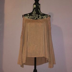 Pink lace sleeved blouse